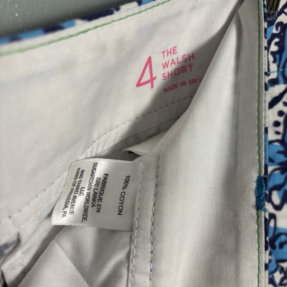 Lilly Pulitzer Women’s Blue White Floral Paisley Print Shorts 4 Small Beach Mom - Picture 2 of 6
